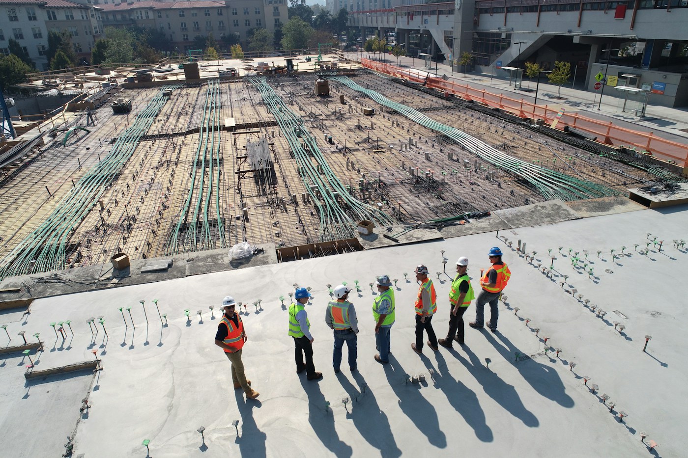 Construction team working on a building project
