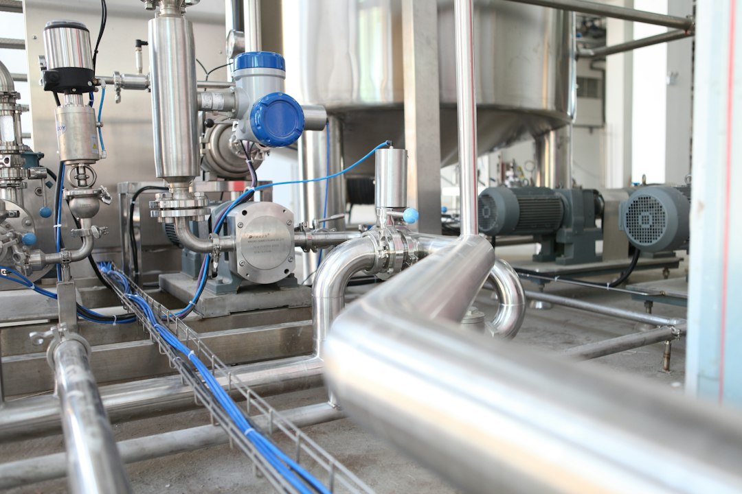 Industrial stainless steel process piping